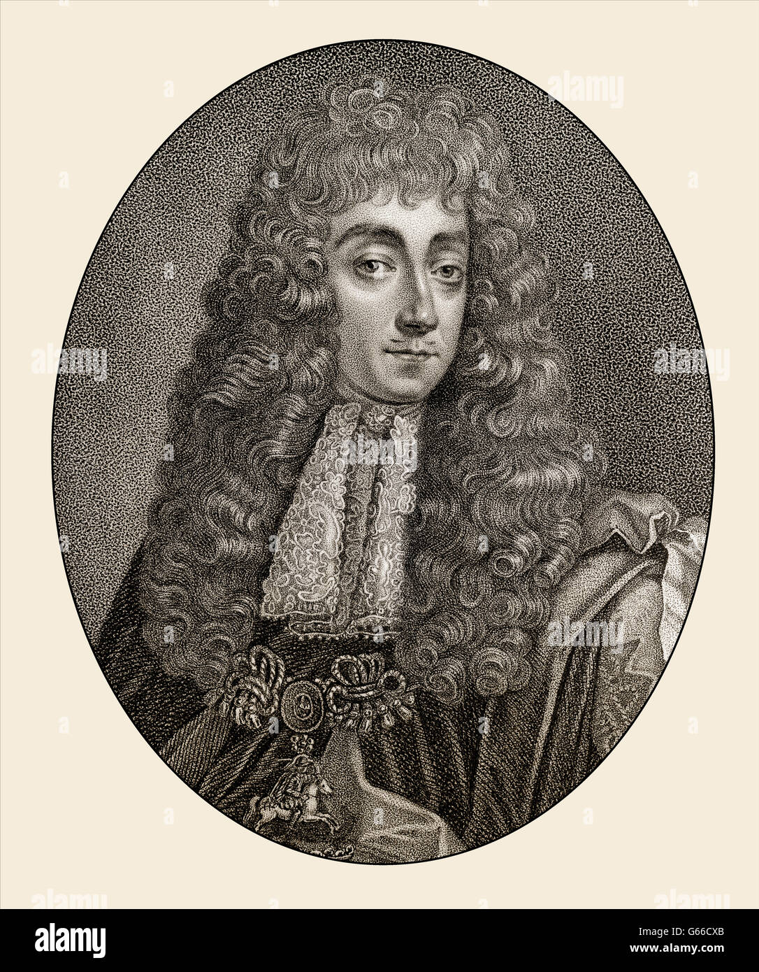 George Villiers, 2 duc de Buckingham, 20e baron de Ros d'Helmsley, 1628-1687, un homme d'État et poète anglais Banque D'Images