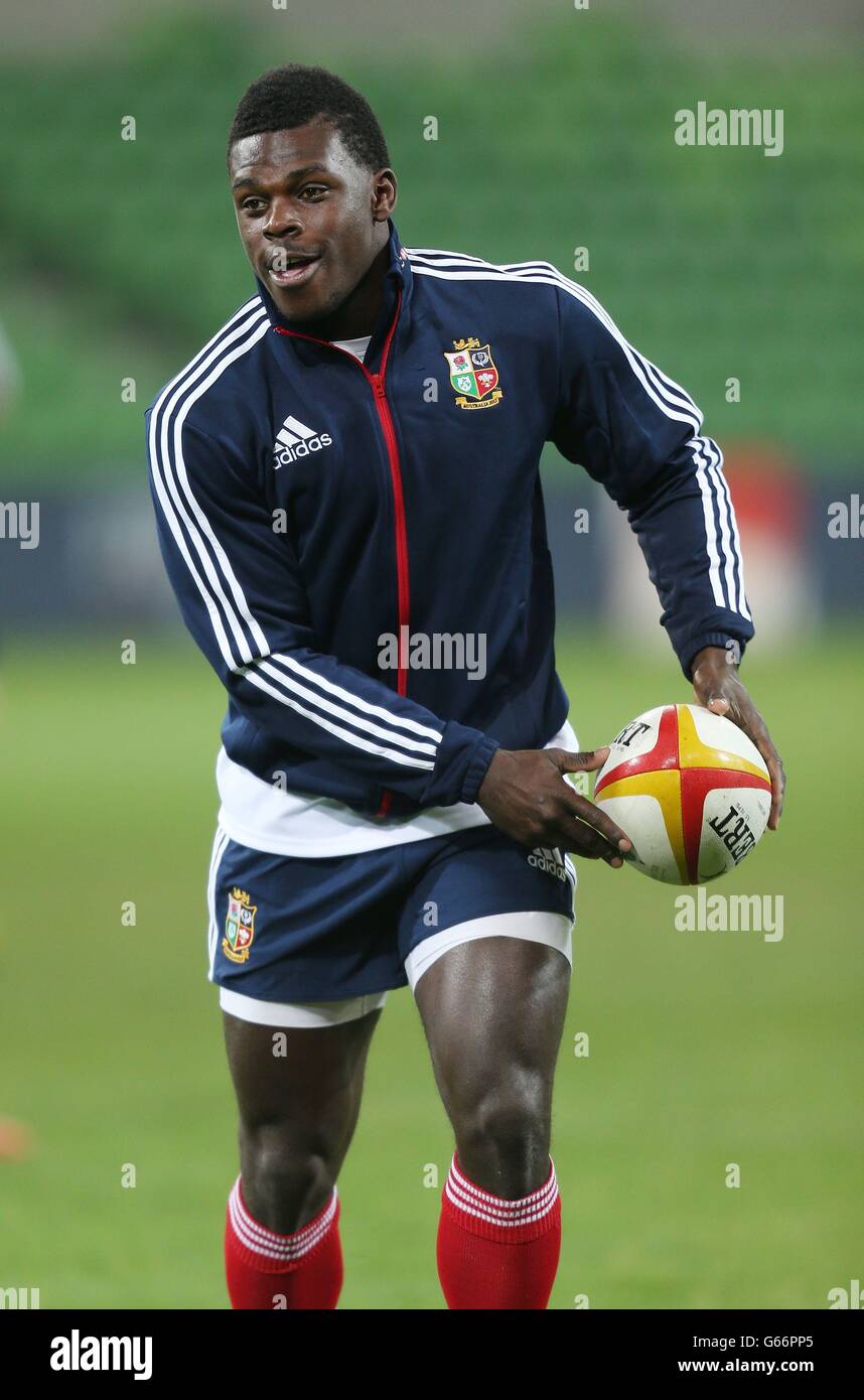 Christian Wade des Lions britanniques et irlandais lors de la séance d'entraînement au stade AAMI, à Melbourne, en Australie. Banque D'Images