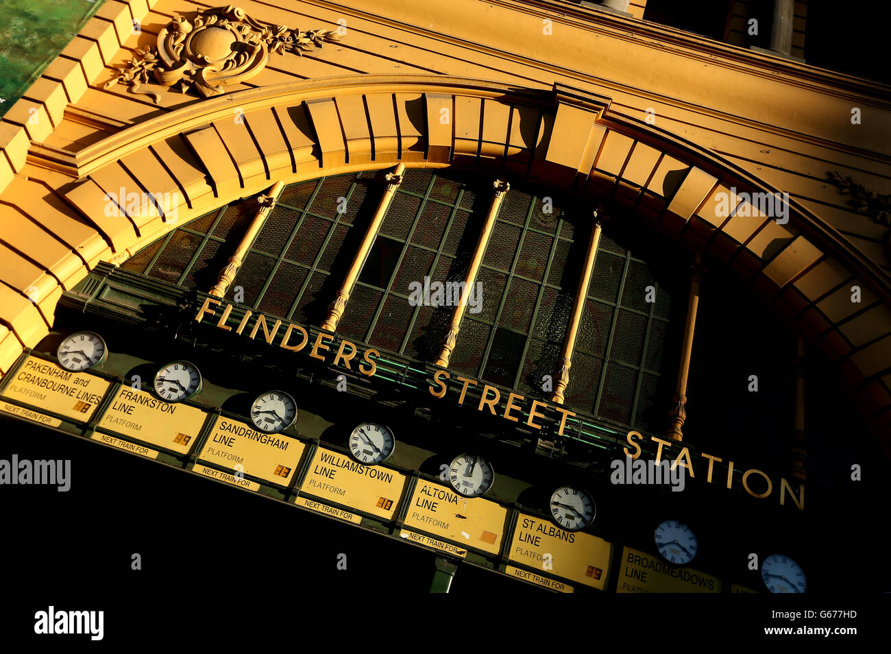 Vue sur la ville, Melbourne. Flinders Street Station, Melborne Australie. Banque D'Images