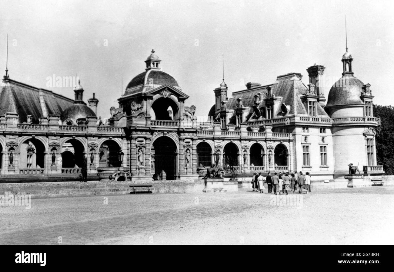 Le Château de Chantilly, à la périphérie de Paris. Banque D'Images