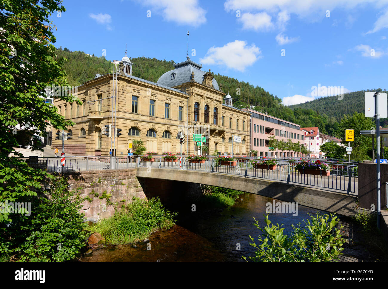 König-Karls spa-mal du stream Große Enz, Bad Wildbad, Allemagne, Bade-Wurtemberg, Schwarzwald, Forêt-Noire Banque D'Images