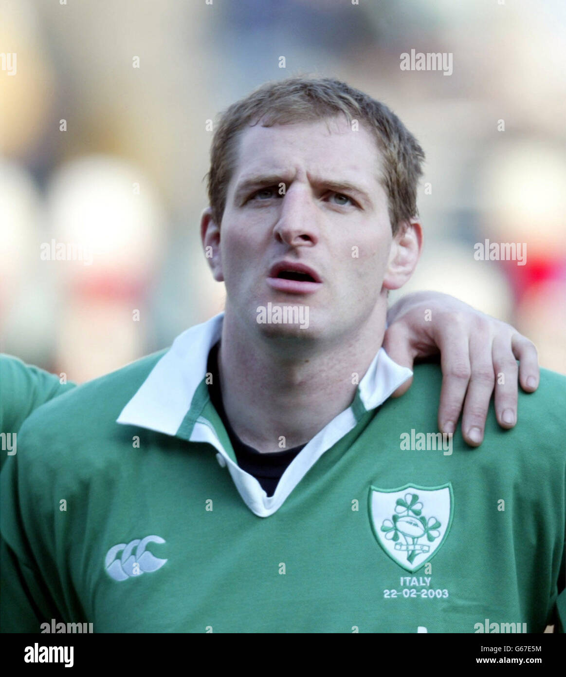 RBS 6 Nations : Italie / Irlande.Gary Longwell d'Irlande avant le match des RBS 6 Nations contre l'Italie au stade Flaminio de Rome. Banque D'Images