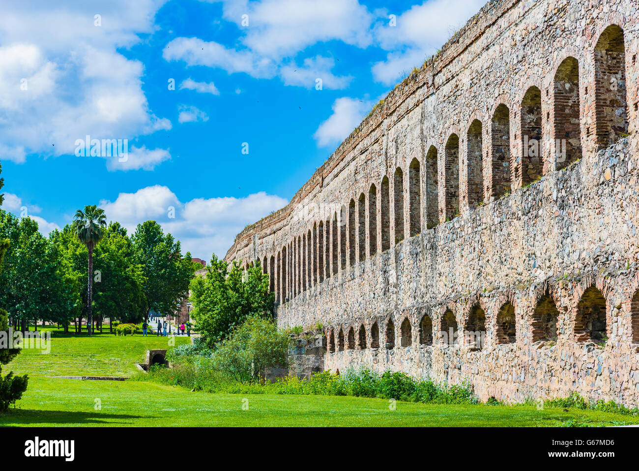 San Lazaro aqueduc. Mérida, Badajoz, Estrémadure, Espagne, Europe Banque D'Images