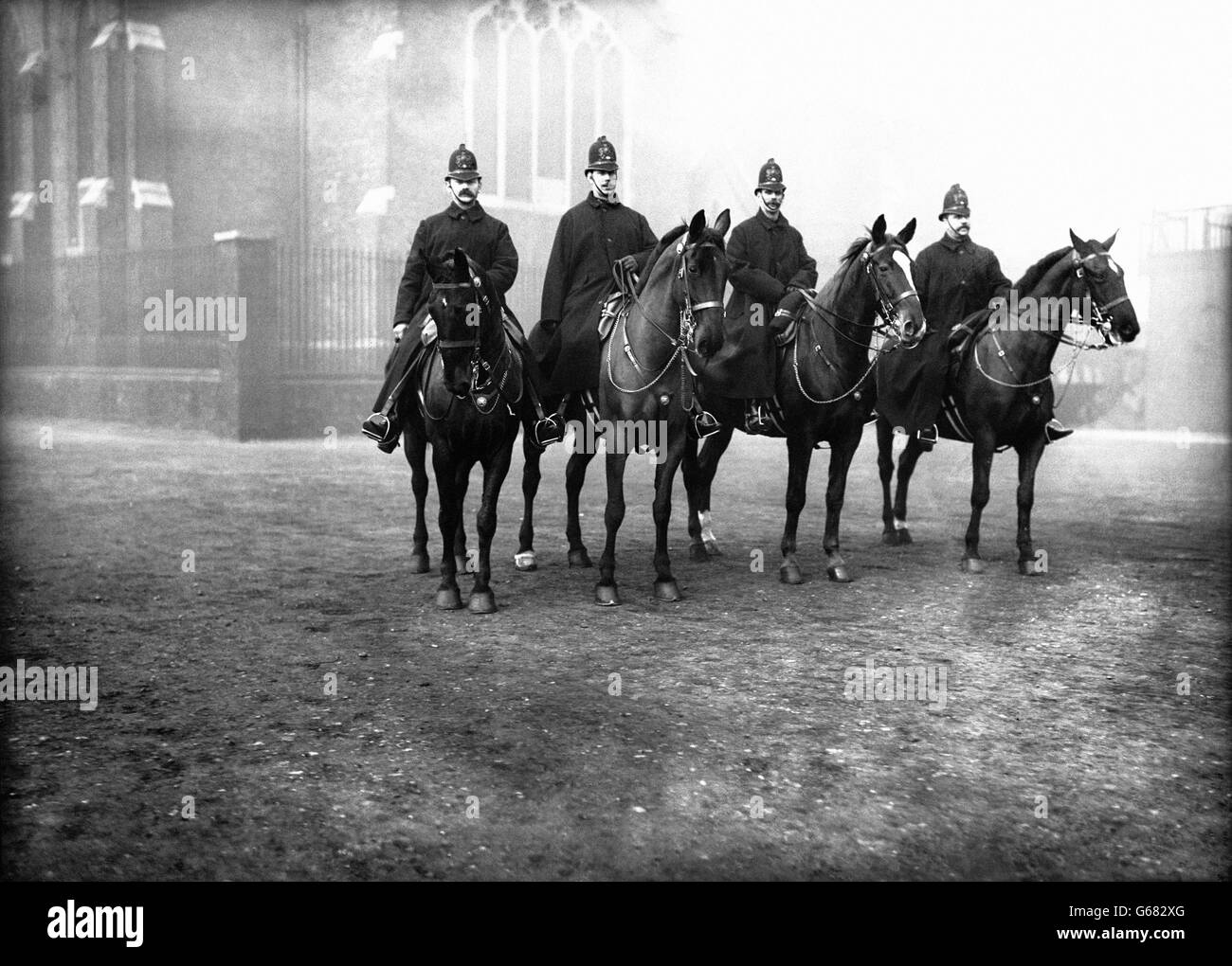 Loi et ordre britanniques - police de la ville de Londres - police montée - 1913. Police montée de la ville de Londres. Banque D'Images