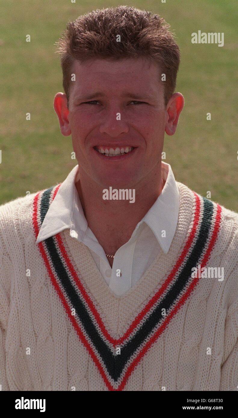Appel photo du comté de Leicestershire, Cricket.Vince Clarke, Leicestershire Banque D'Images
