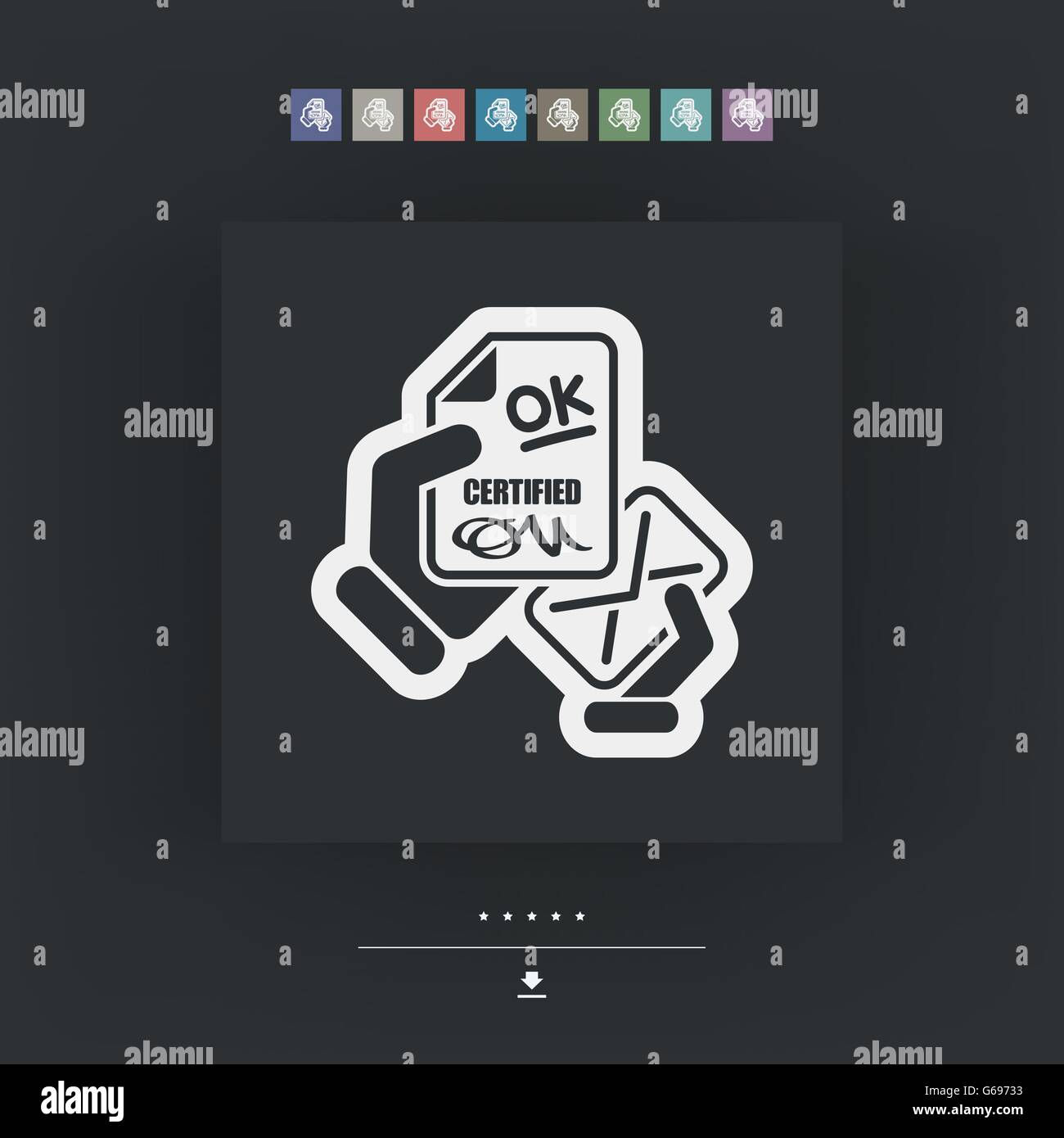 Mail avec le document de certification Illustration de Vecteur