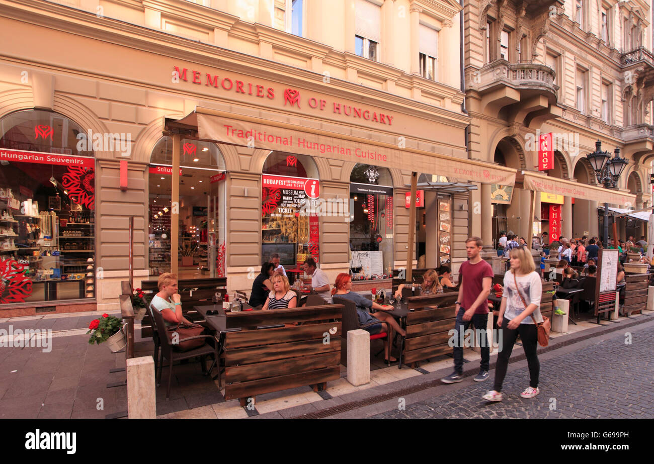 La Hongrie, Budapest, restaurant, personnes, scène de rue, Banque D'Images