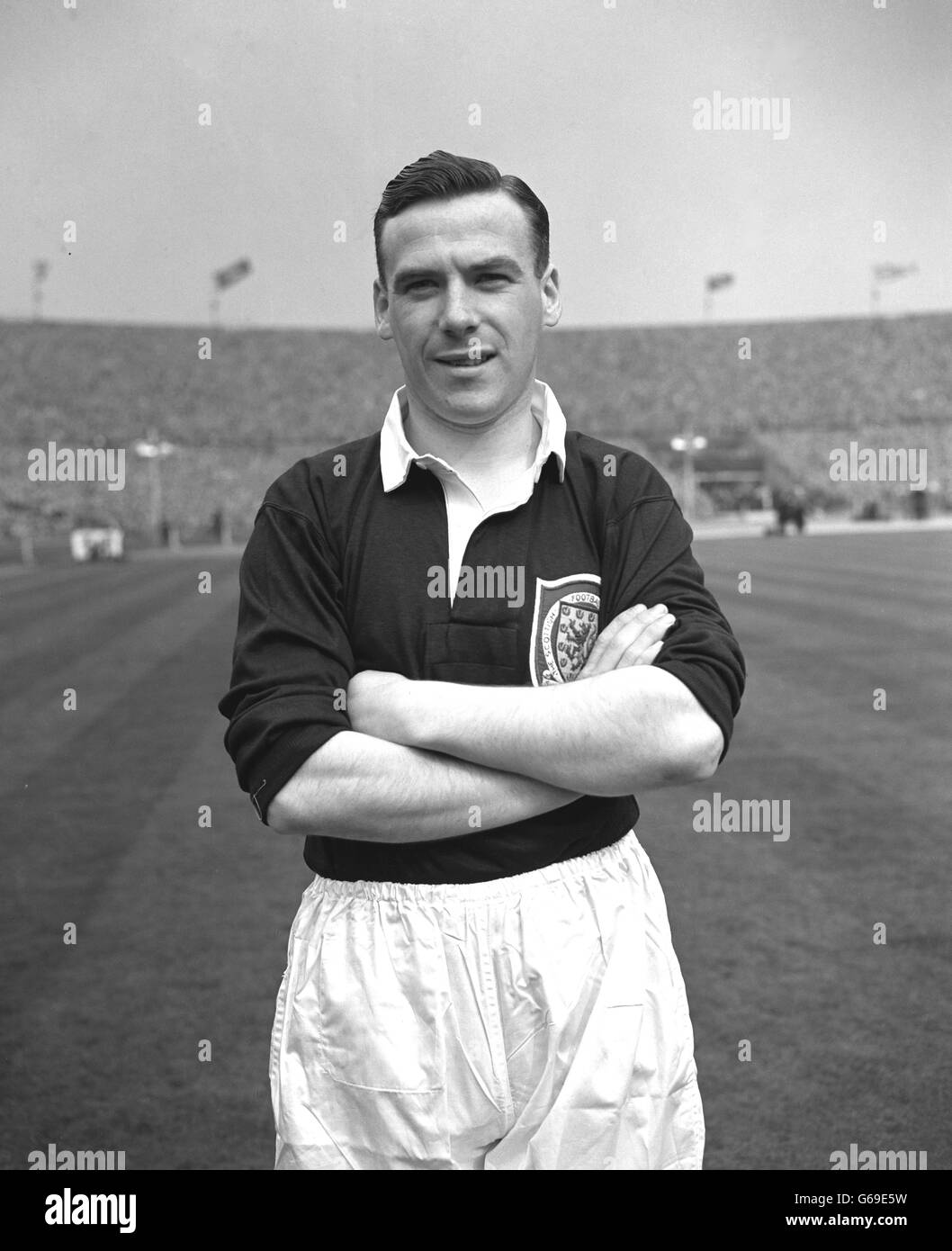 Soccer - l'Écosse et l'Hibernian FC attaquant centre - Lawrie Reilly Banque D'Images