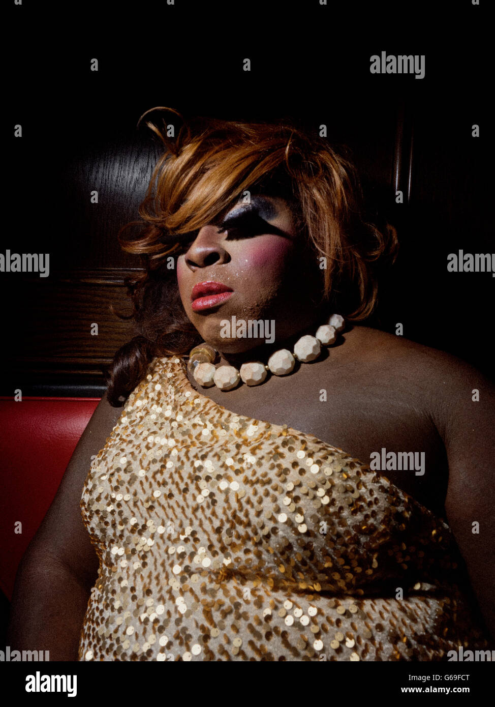 Portrait d'une drag queen dans Baltimore Banque D'Images