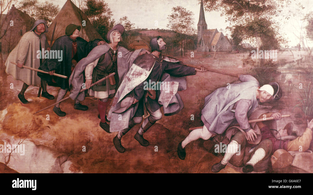 1500s 1568 LA PARABOLE DES AVEUGLES Pieter Bruegel l'ANCIEN AVEUGLE MENANT L'AVEUGLE MUSEO DI CAPODIMONTE NAPLES Banque D'Images