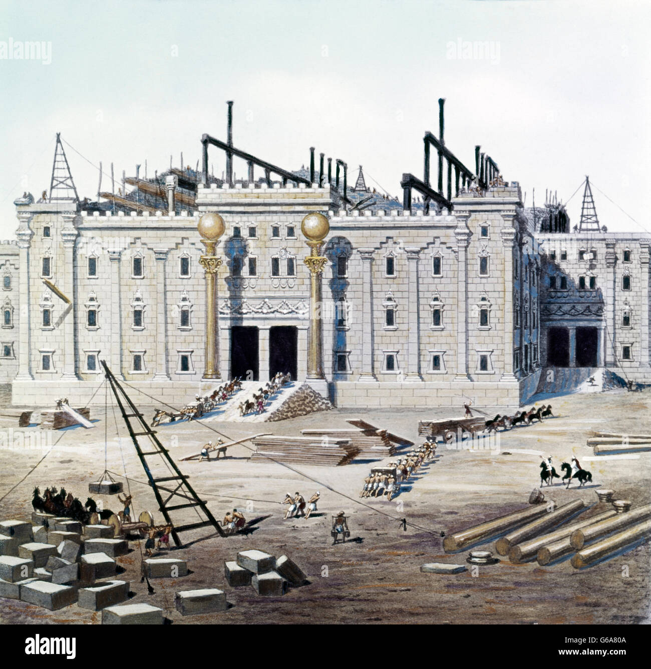Illustrant la construction du temple du roi Salomon PEINTURE DE BEALE Photo  Stock - Alamy