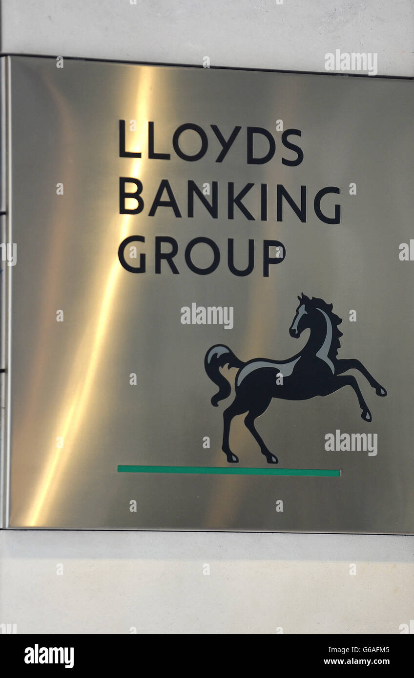La Lloyds Banking Group signe devant ses sièges à Gresham Street, dans la City de Londres. Banque D'Images