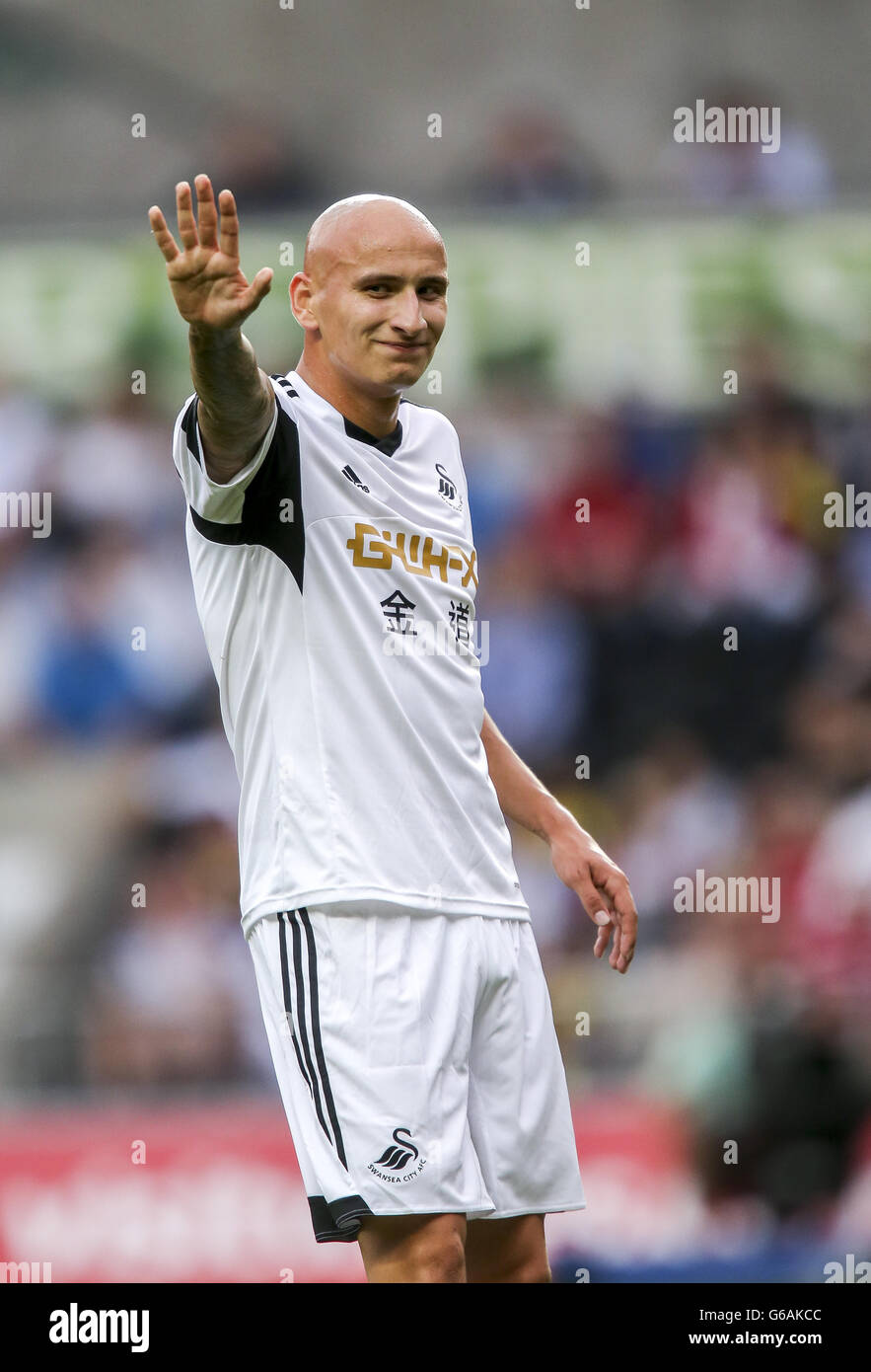 Football - UEFA Europa League - troisième partie qualifiante - première étape - Swansea City v Malmo FF - Liberty Stadium. Jonjo Shelvy, Swansea City Banque D'Images