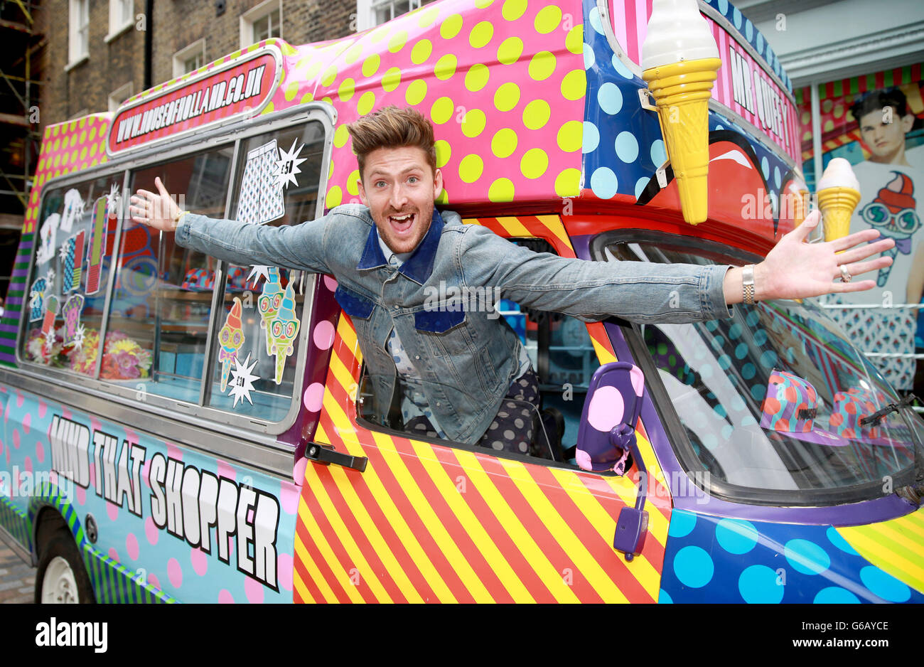 M. Quiffy magasin mobile - Londres Banque D'Images