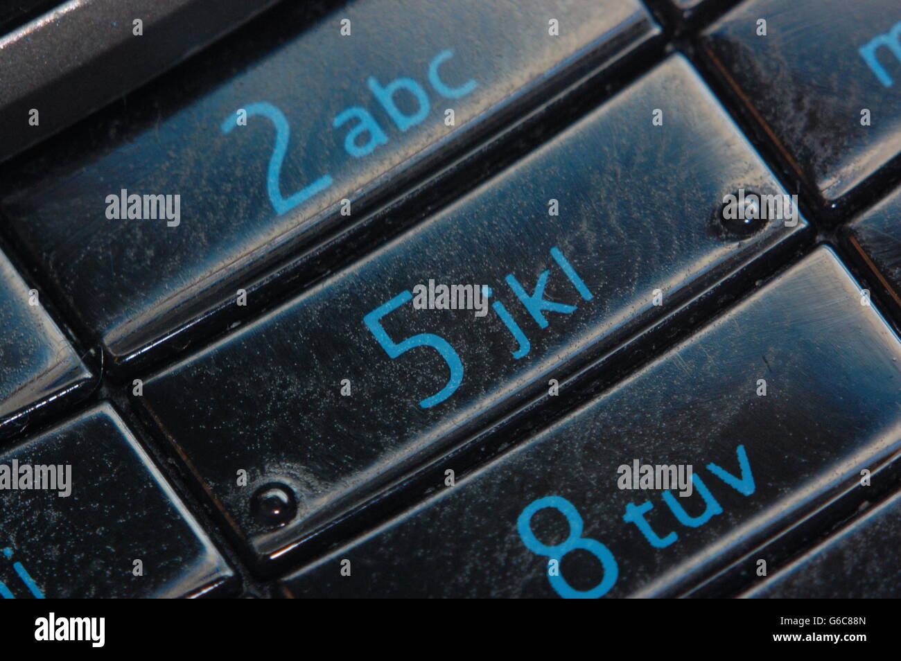 Une macro photo d'une sale NOKIA clavier. Banque D'Images