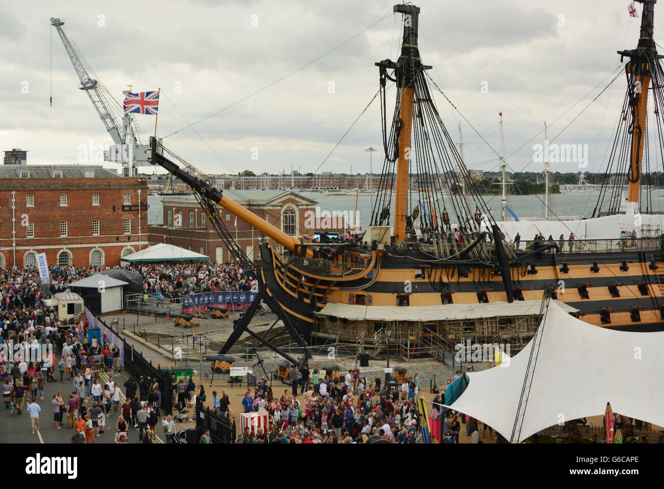 Festival victorieux.Le Victorious Festival est revenu pour la deuxième année au chantier naval historique de Portsmouth. Banque D'Images