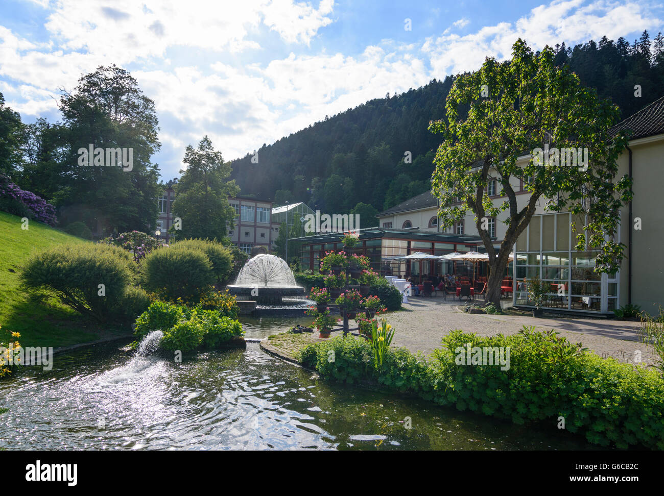 Kurpark, Kurhaus Bad Teinach-Zavelstein,, Allemagne, Bade-Wurtemberg, Schwarzwald, Forêt-Noire Banque D'Images