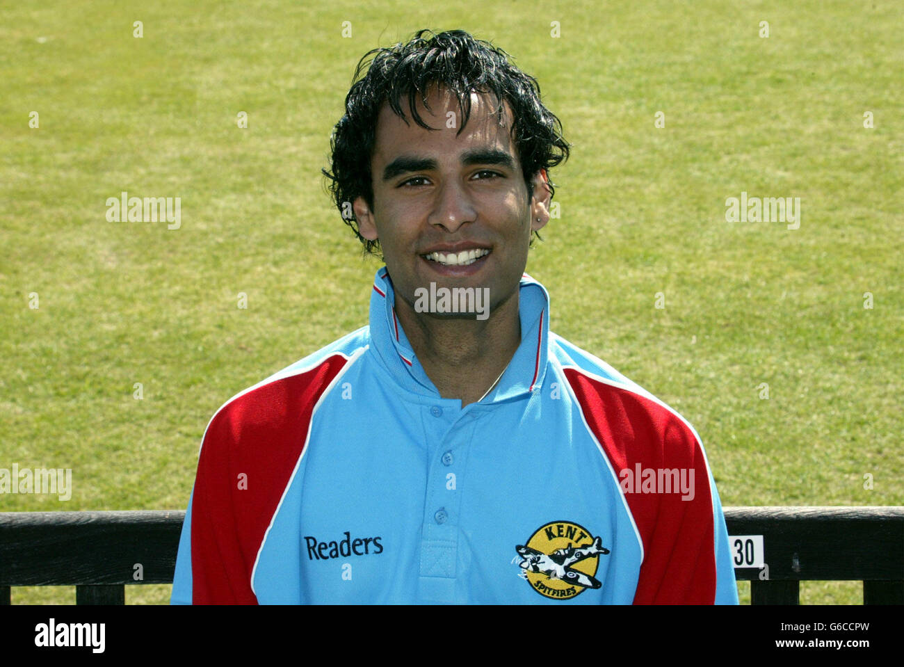 Amjad Khan - Kent Cricket.Amjad Khan - Kent County Cricket Club Photocall. Banque D'Images