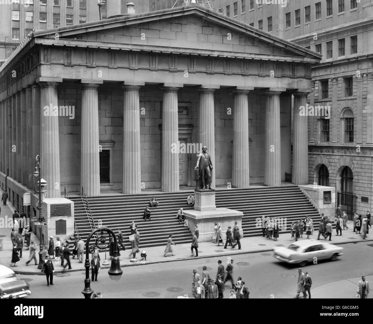 Années 50, 1958 WALL STREET FEDERAL HALL NATIONAL MEMORIAL NEW YORK USA Banque D'Images