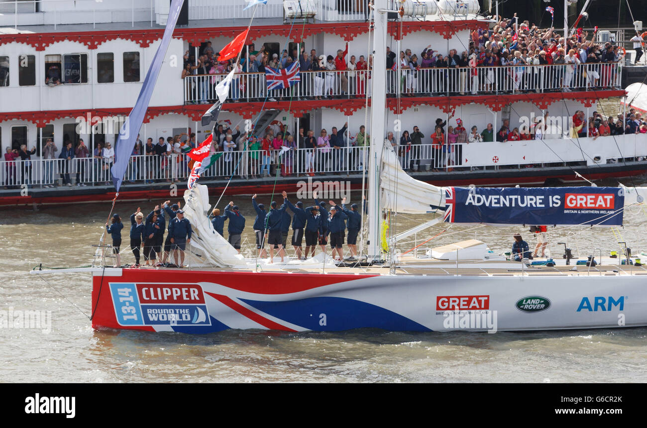 La voile, Clipper Round the World Race - Démarrer - Londres Banque D'Images