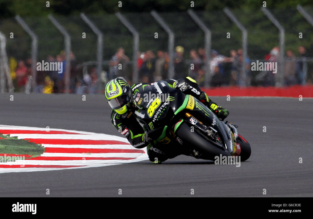 Monster Yamaha Cal Cruchlow lors du Grand Prix britannique moto GP Hertz à Silverstone, dans le Northamptonshire. Banque D'Images