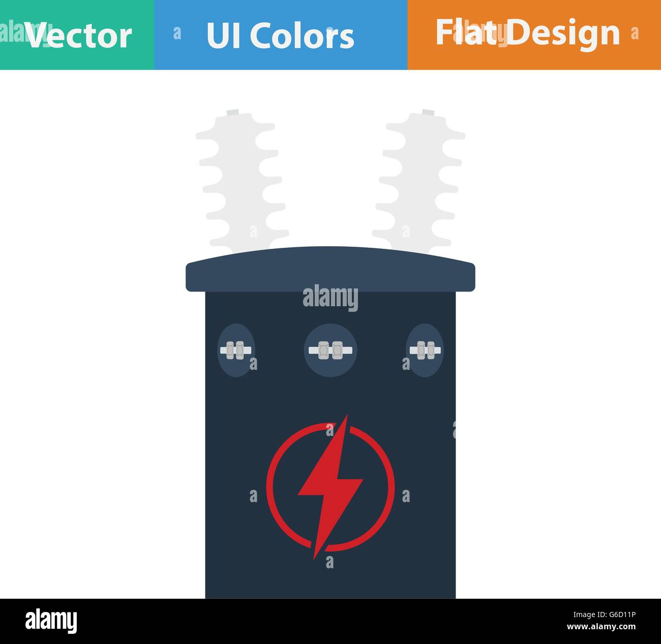 L'icône de transformateur électrique. Modèle plat. Vector illustration. Illustration de Vecteur
