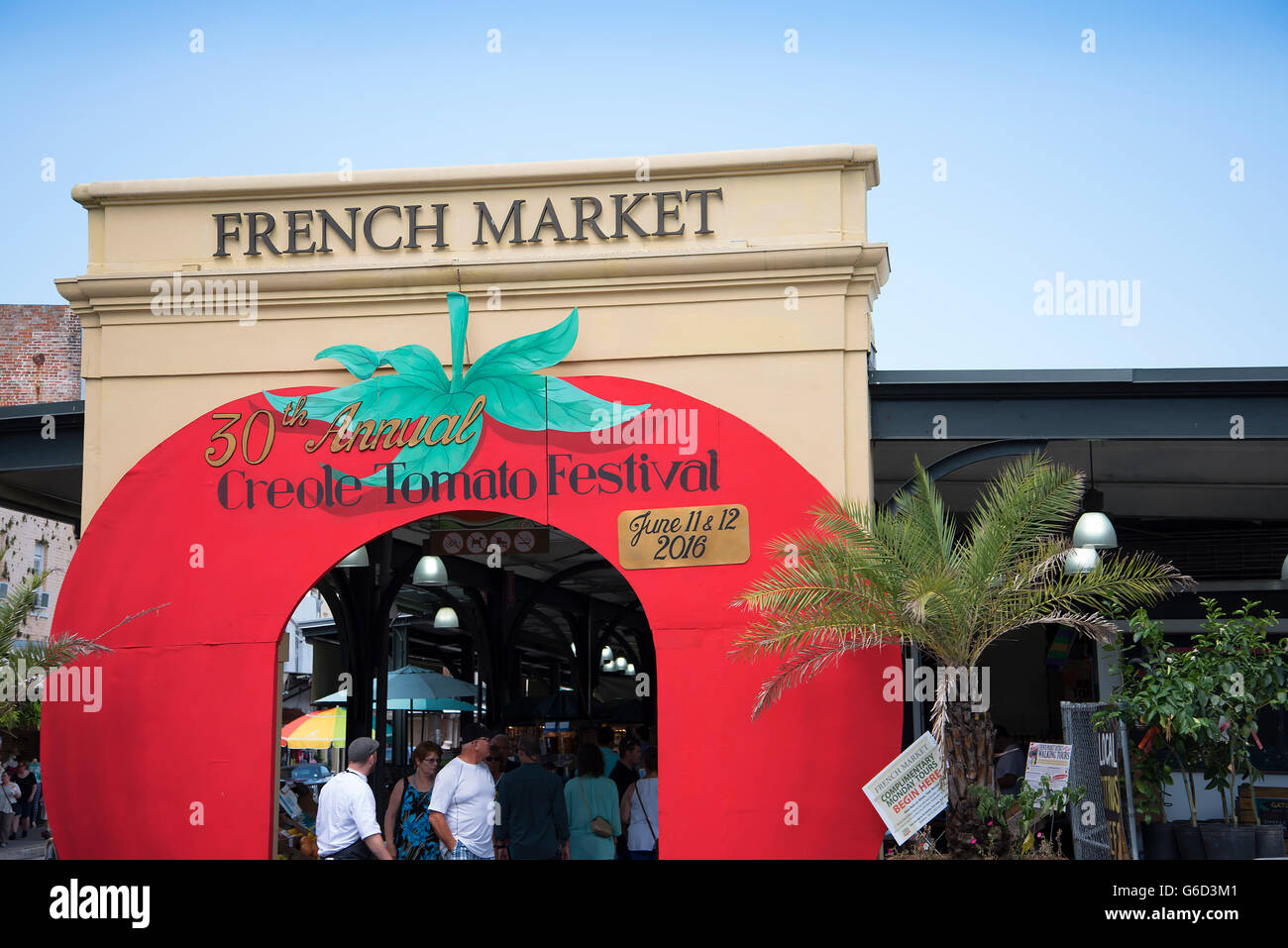 Le marché français de la Nouvelle Orléans en Louisiane une ville sur le fleuve Mississippi, près du golfe du Mexique. Banque D'Images