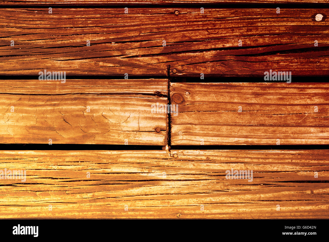Conseil de vieux bois marbre texture de fond, vue de dessus de planches en bois de style rustique vintage. Banque D'Images