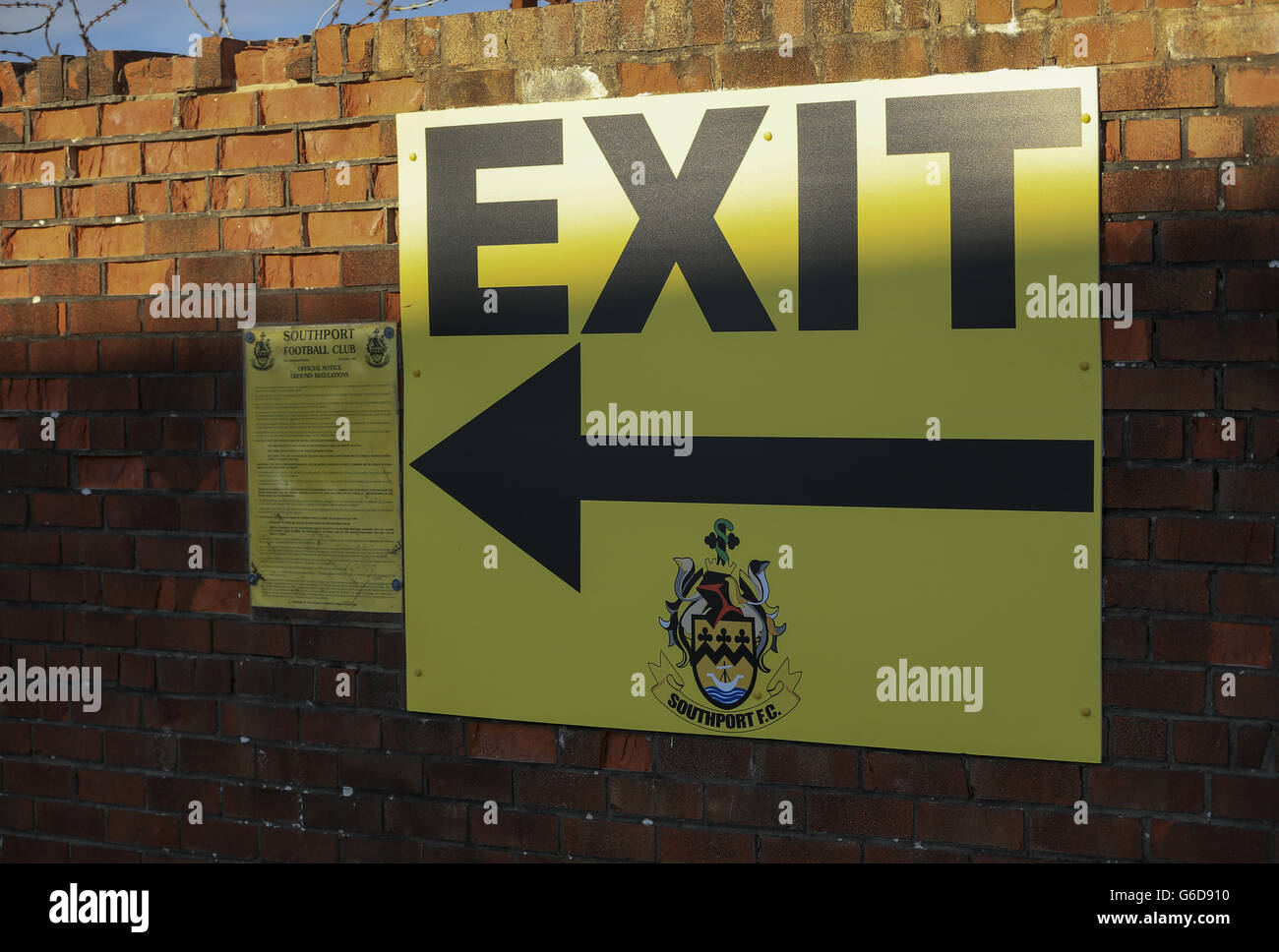 Soccer - U21 Barclays Premier League - Everton / Reading - Haig Avenue. Une vue générale de la signalisation autour du sol Banque D'Images