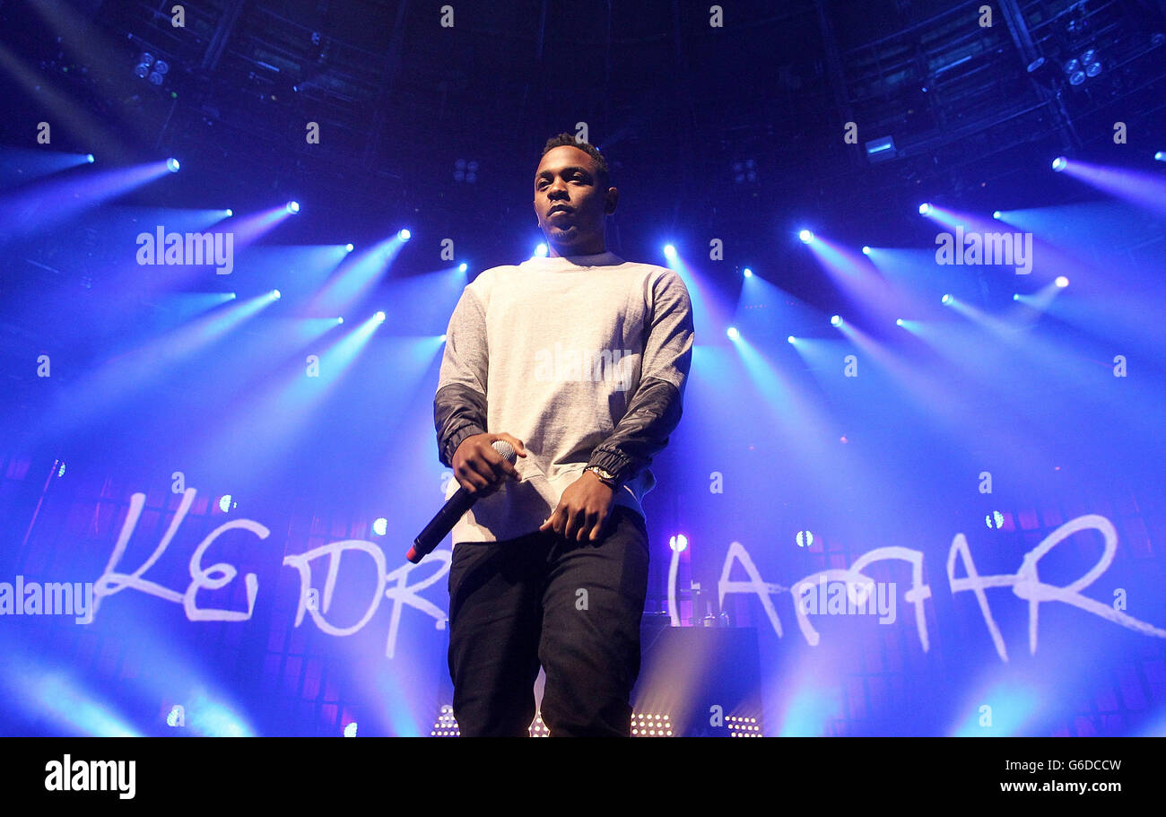 Kendrick Lamar se produit au festival iTunes au Roundhouse de Londres. Banque D'Images