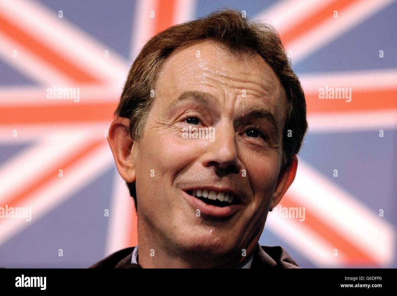 Tony Blair au sommet du G8 Banque D'Images
