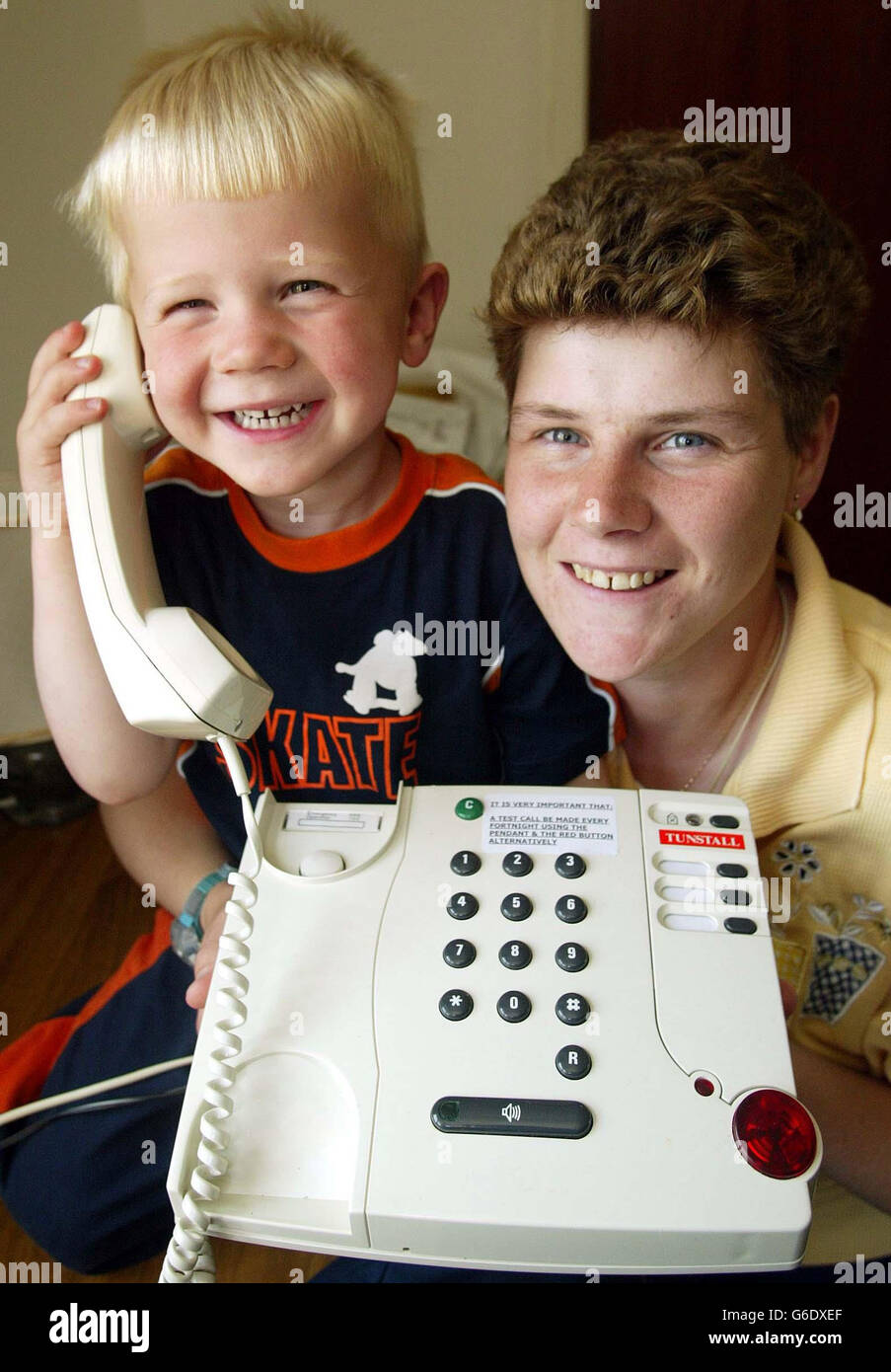 Andrew Long - coup de téléphone d'urgence Banque D'Images