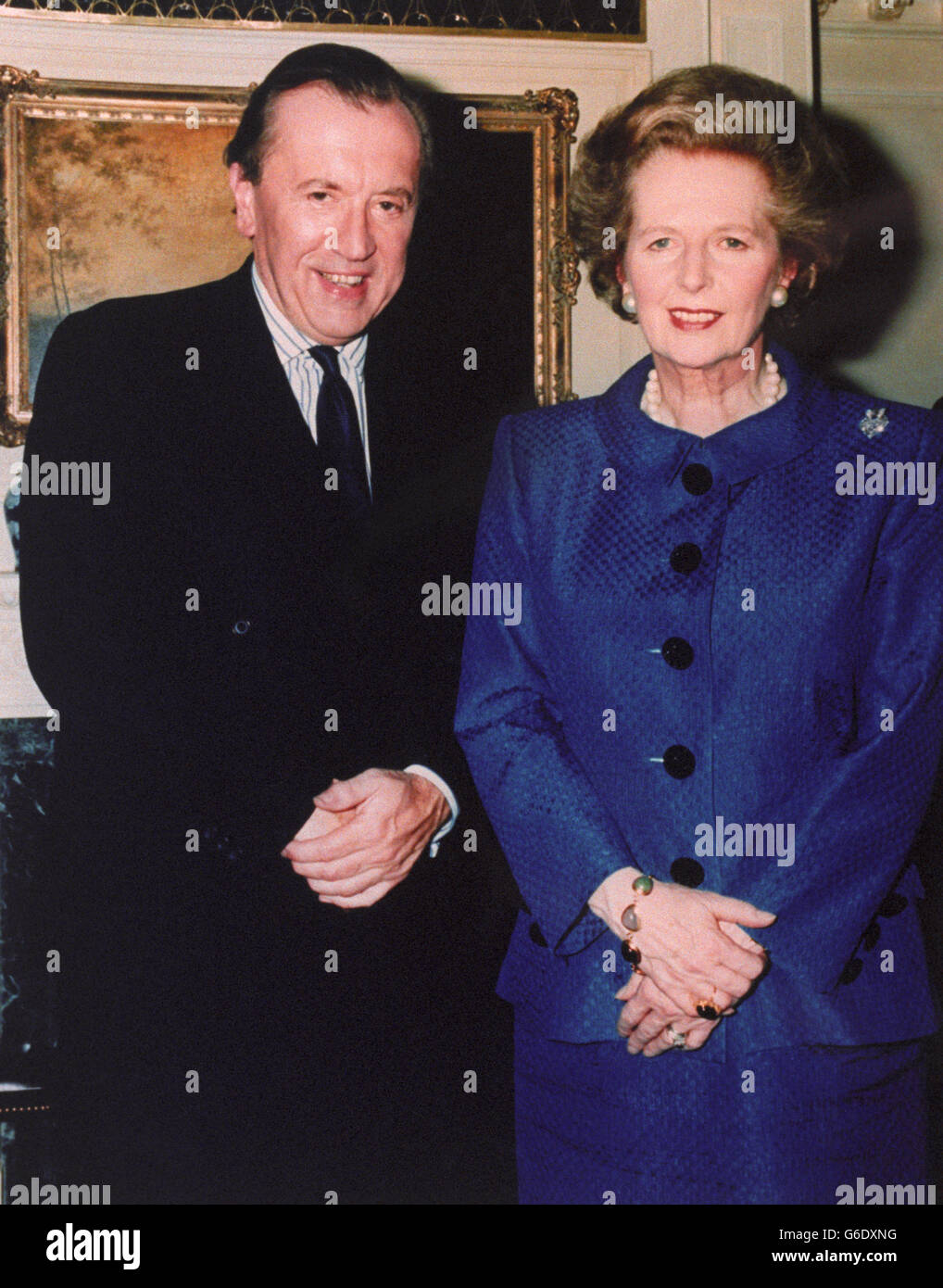 Télévision - parler avec David Frost - Margaret Thatcher - Londres Banque D'Images