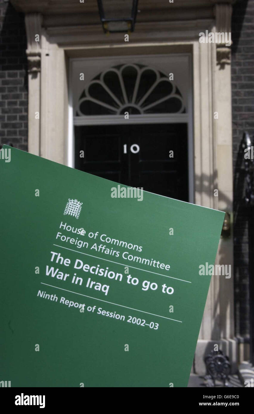 La décision de faire la guerre en Irak Rapport Banque D'Images
