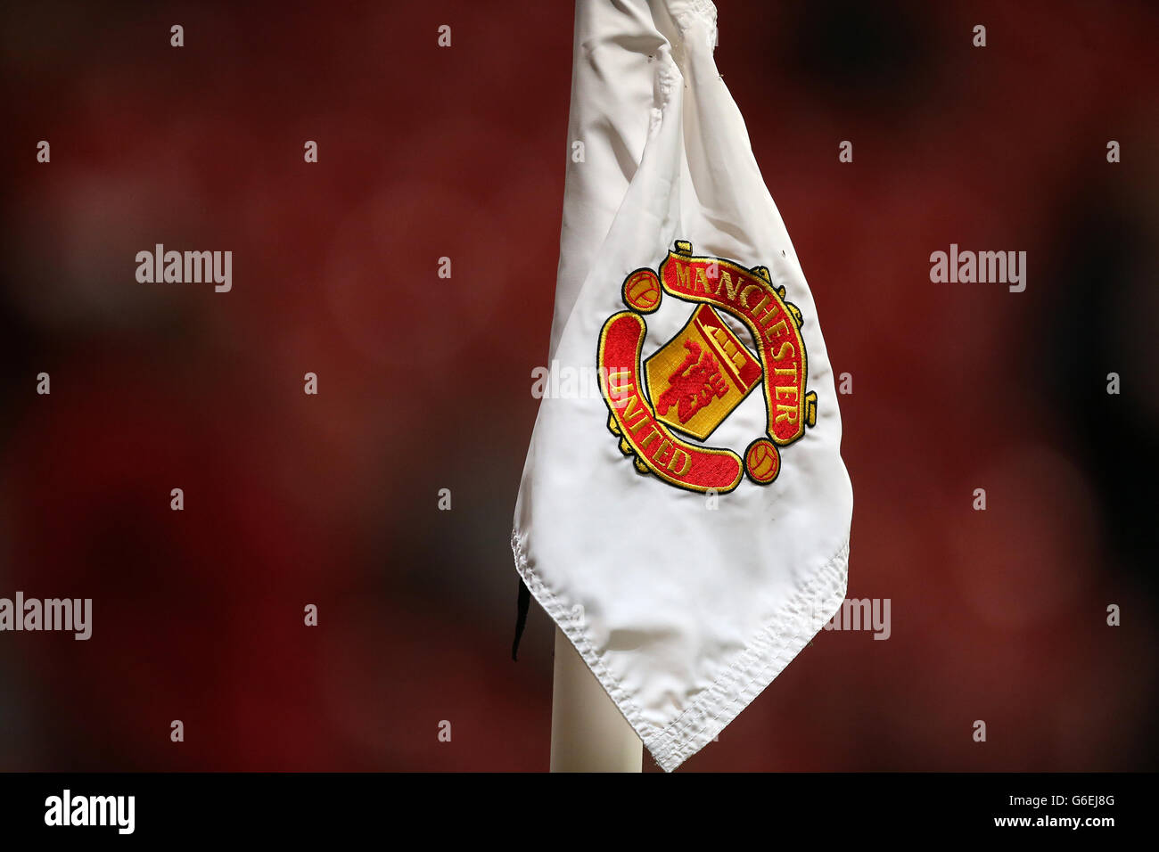 Football - Capital One Cup - troisième tour - Manchester United / Liverpool - Old Trafford.Logo Manchester United sur un drapeau d'angle Banque D'Images