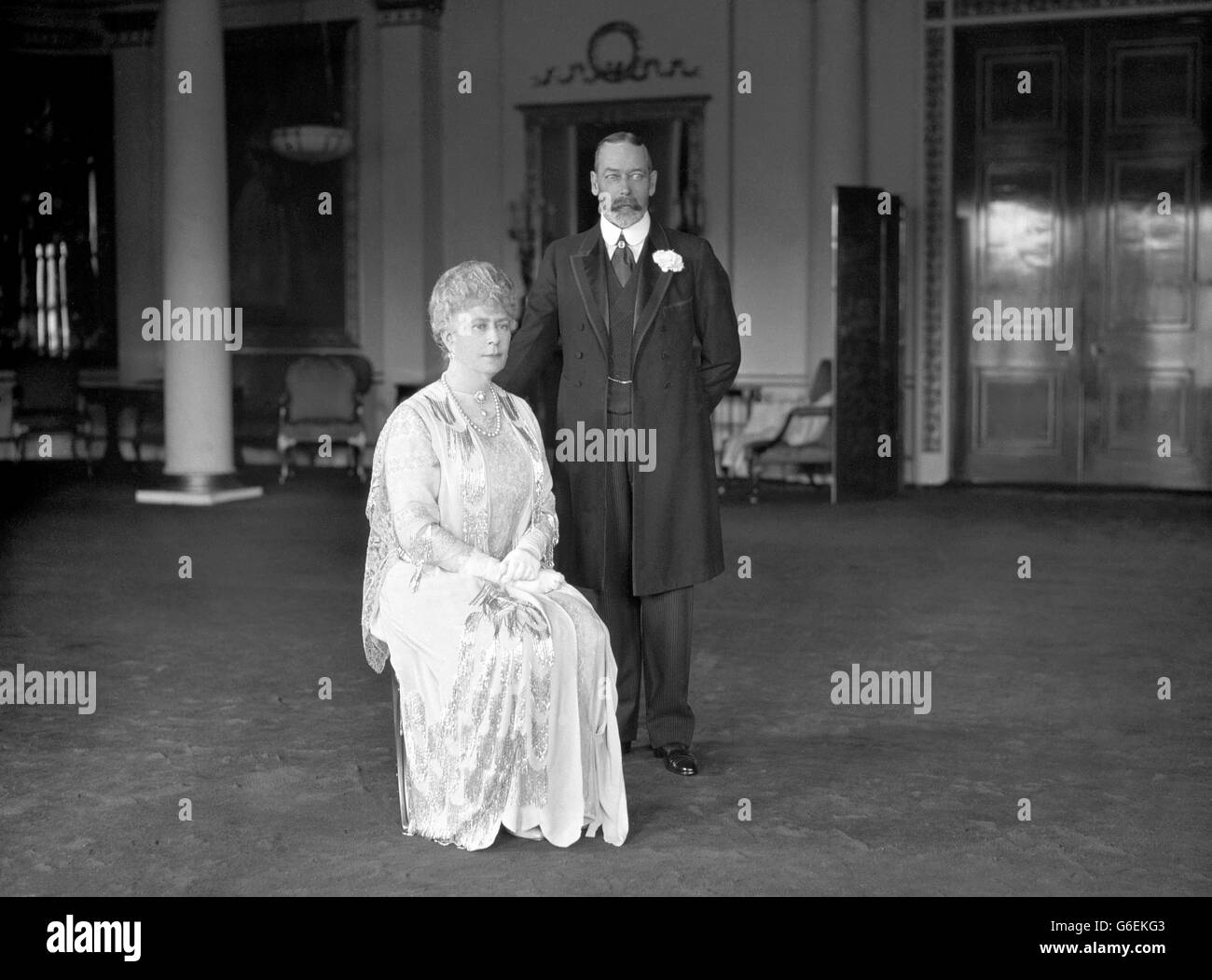 Image - Le Roi George V et la reine Mary - Buckingham Palace Banque D'Images