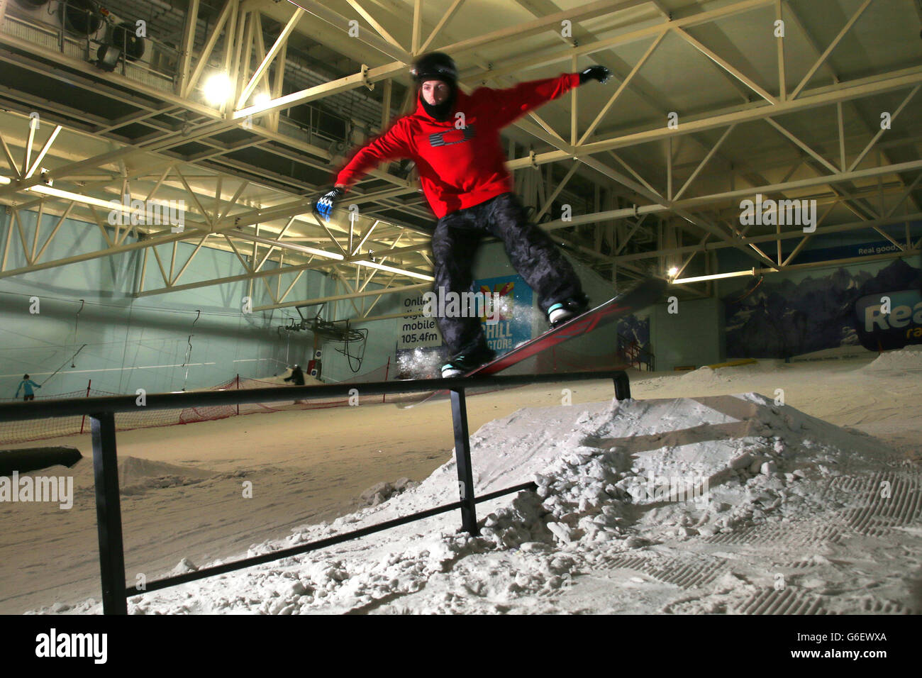 Ben Kilner d'Aberdeenshire pendant la journée médiatique à Chill Factore, Manchester Banque D'Images