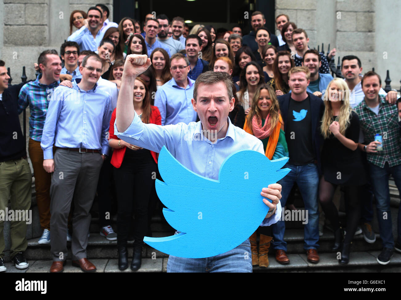 Stephen McIntyre, directeur général de Twitter en Irlande, annonce 100 nouveaux emplois au siège européen de la société à Dublin. Banque D'Images