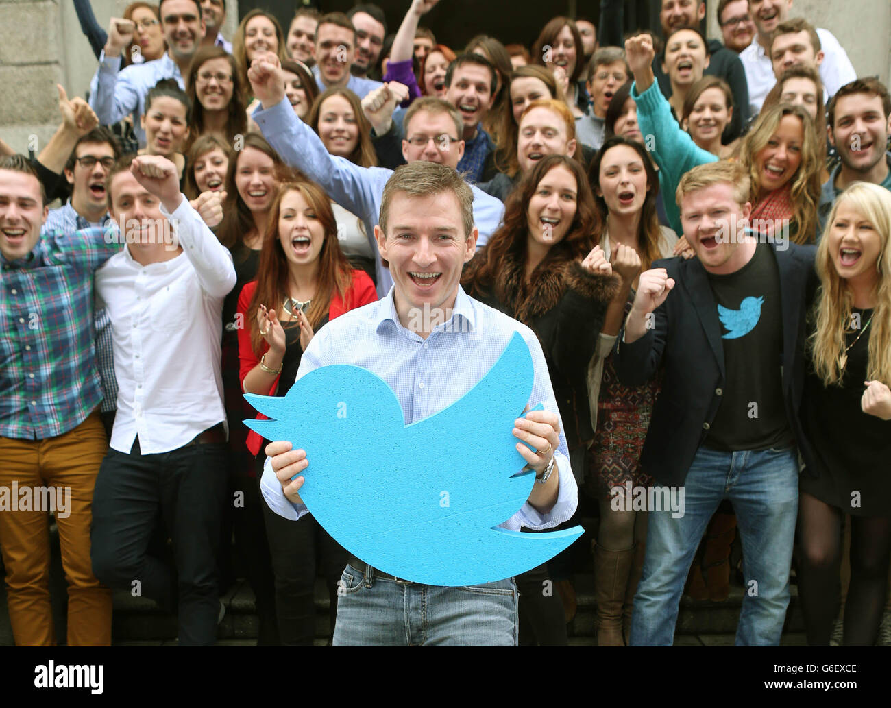 Stephen McIntyre, directeur général de Twitter en Irlande, annonce 100 nouveaux emplois au siège européen de la société à Dublin. Banque D'Images