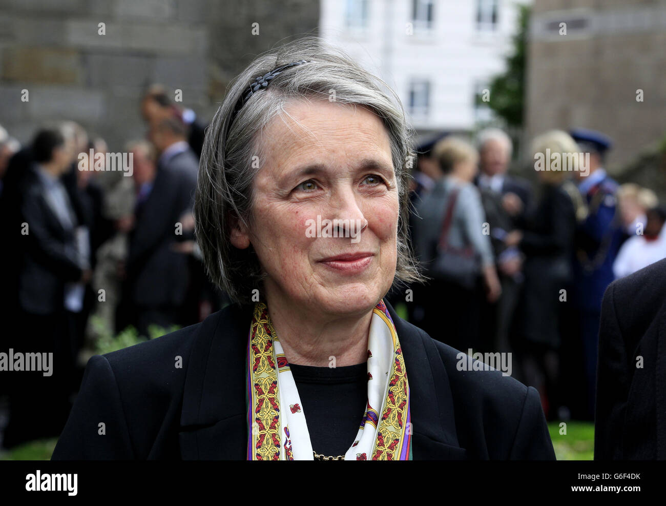 La juge en chef de la Cour suprême d'Irlande Susan Denham après le service annuel de nouvelle durée de droit de l'Église d'Irlande à l'église Saint-Michel à Dublin. Banque D'Images