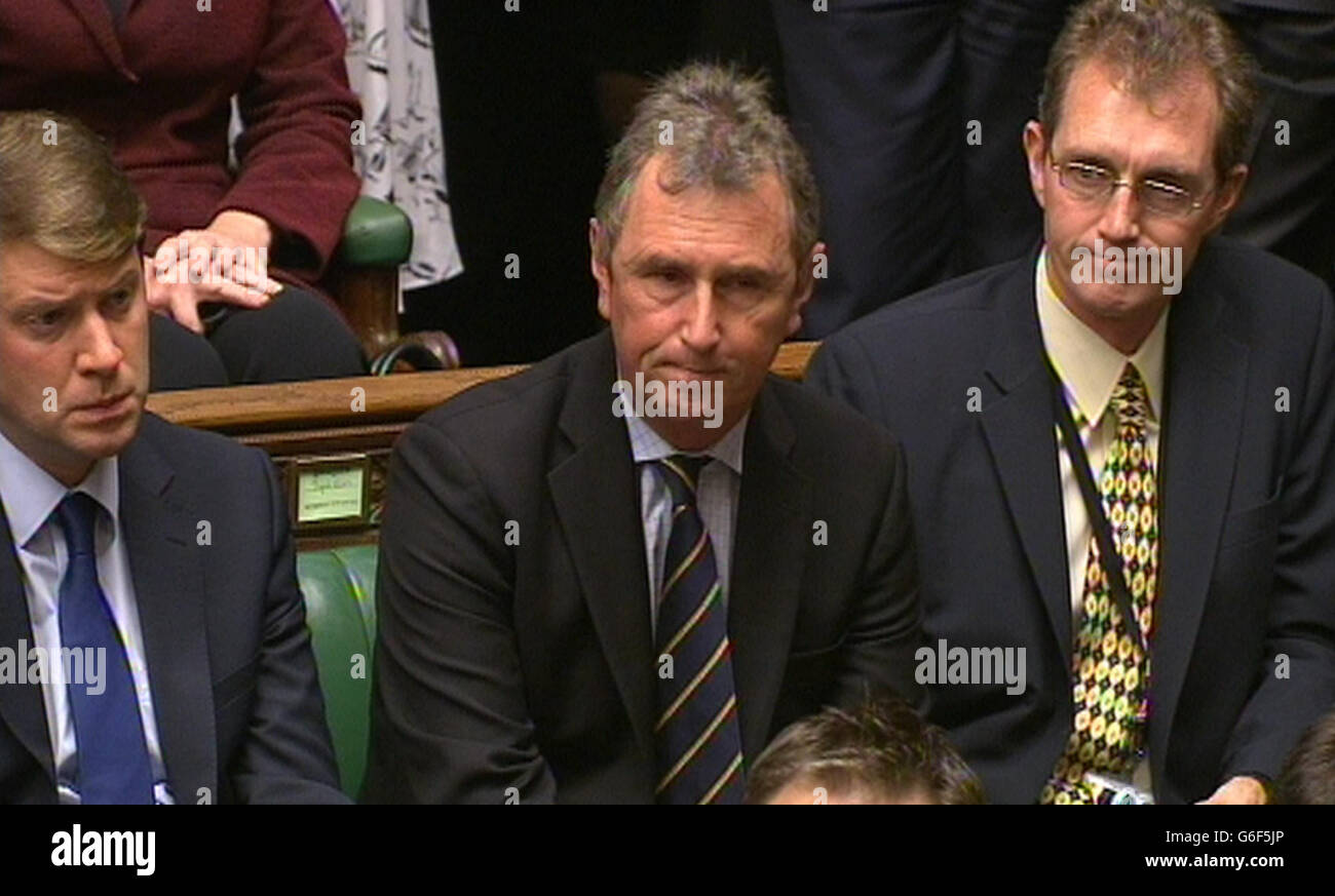Le député Nigel Evans pendant les questions du premier ministre à la Chambre des communes, à Londres. Banque D'Images