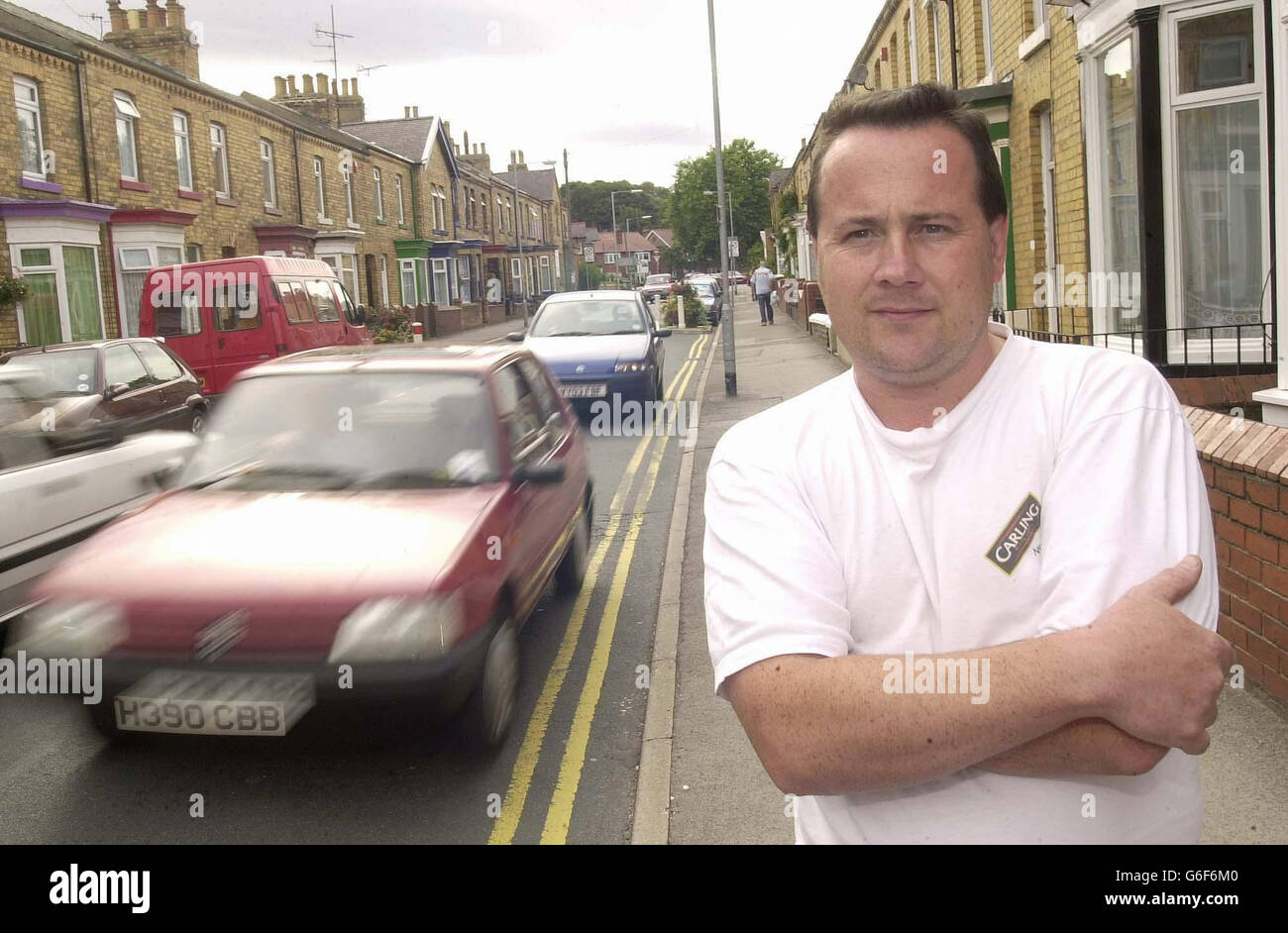 Le résident local Chris Jones se trouve sur Wykeham Street à Scarborough, dans le North Yorkshire, qui a remporté un concours pour trouver le plus mauvais rat du pays dirigé par Green Groups transport 2000 et Sustrans, avec le magazine Big issue. Il y a deux écoles sur la route et c'est un endroit populaire pour les familles de vivre, mais beaucoup de parents ne laisseront pas leurs enfants utiliser la rue Wykeham ou les rues voisines pour jouer ou marcher seuls en raison du danger de la circulation des rats. Banque D'Images