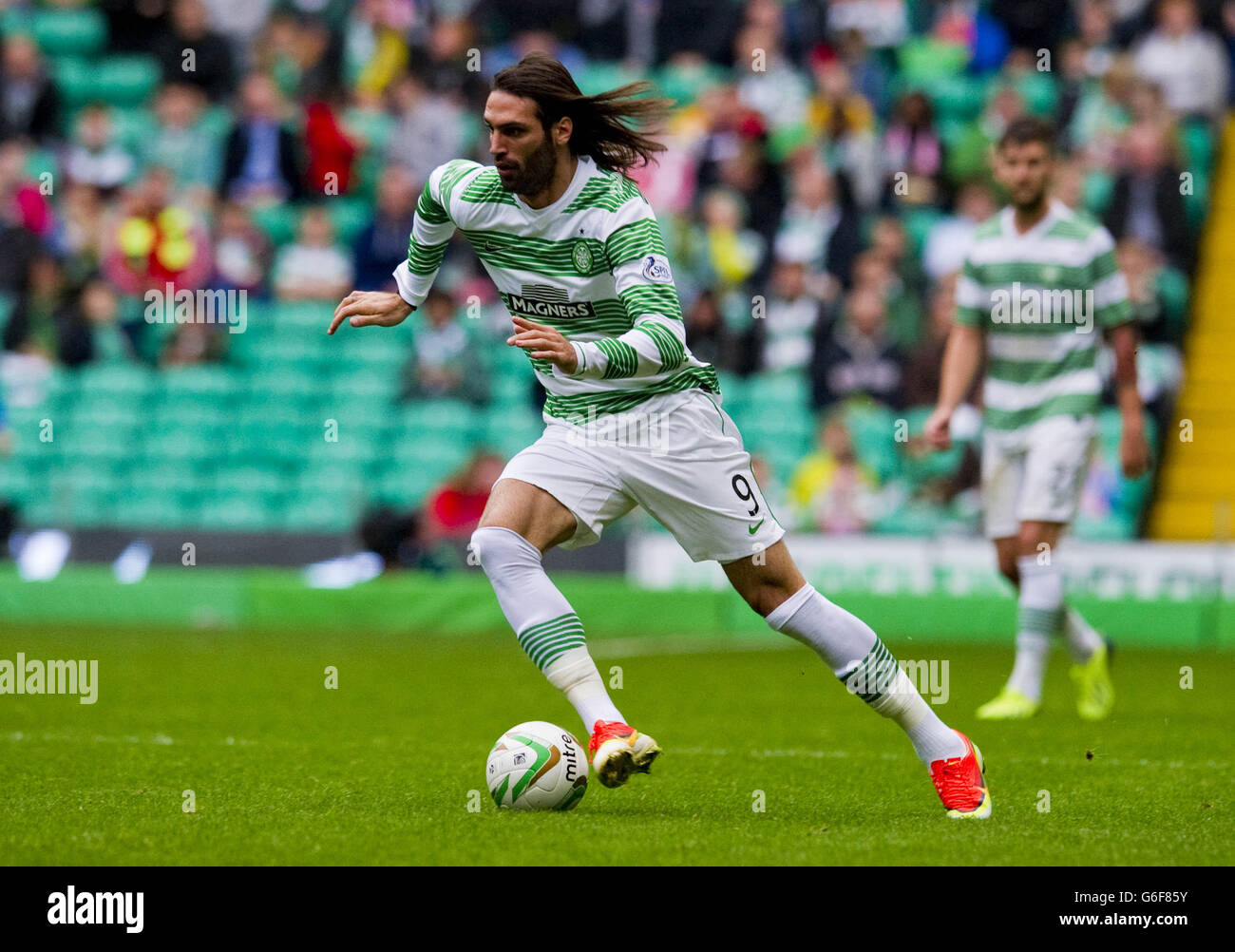 Soccer - Scottish Premiership - Celtic v St Johnstone - Celtic Park.Celtics Georgios Samaras lors du match écossais de Premiership au Celtic Park, Glasgow. Banque D'Images