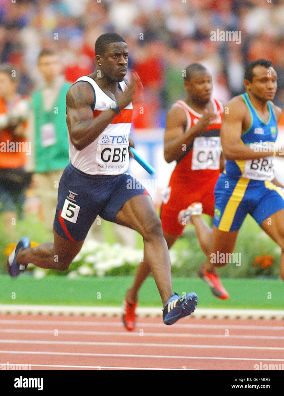 Dwain Chambers relais 4x100 Banque D'Images