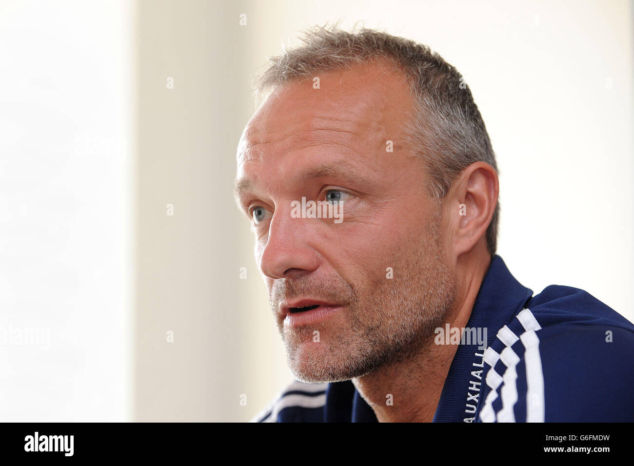 Football - qualification à la coupe du monde de la FIFA - Groupe F - Israël / Irlande du Nord - Conférence de presse en Irlande du Nord - Hôtel Sheraton.Maik Taylor, entraîneur de gardien de but en Irlande du Nord, lors d'une conférence de presse à l'hôtel Sheraton de tel Aviv, Israël. Banque D'Images