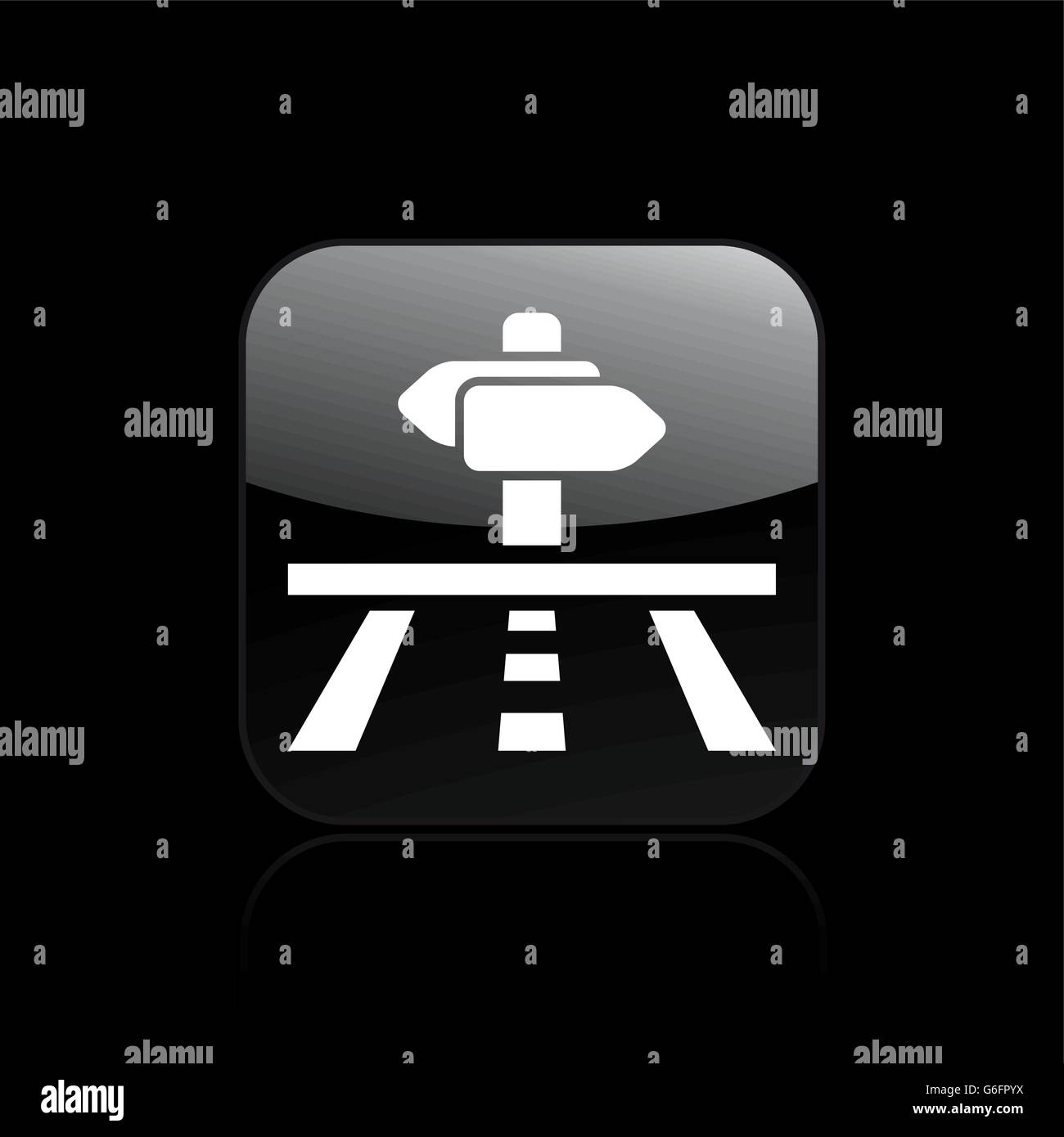 Vector illustration de l'icône de direction route simple isolée. Illustration de Vecteur