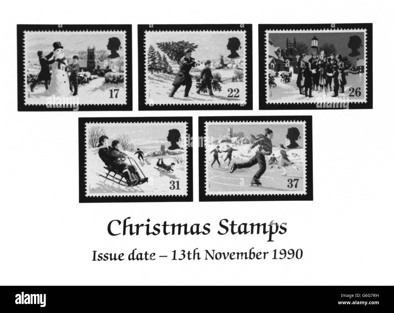 Royal Mail - Bureau de poste timbres de Noël Banque D'Images