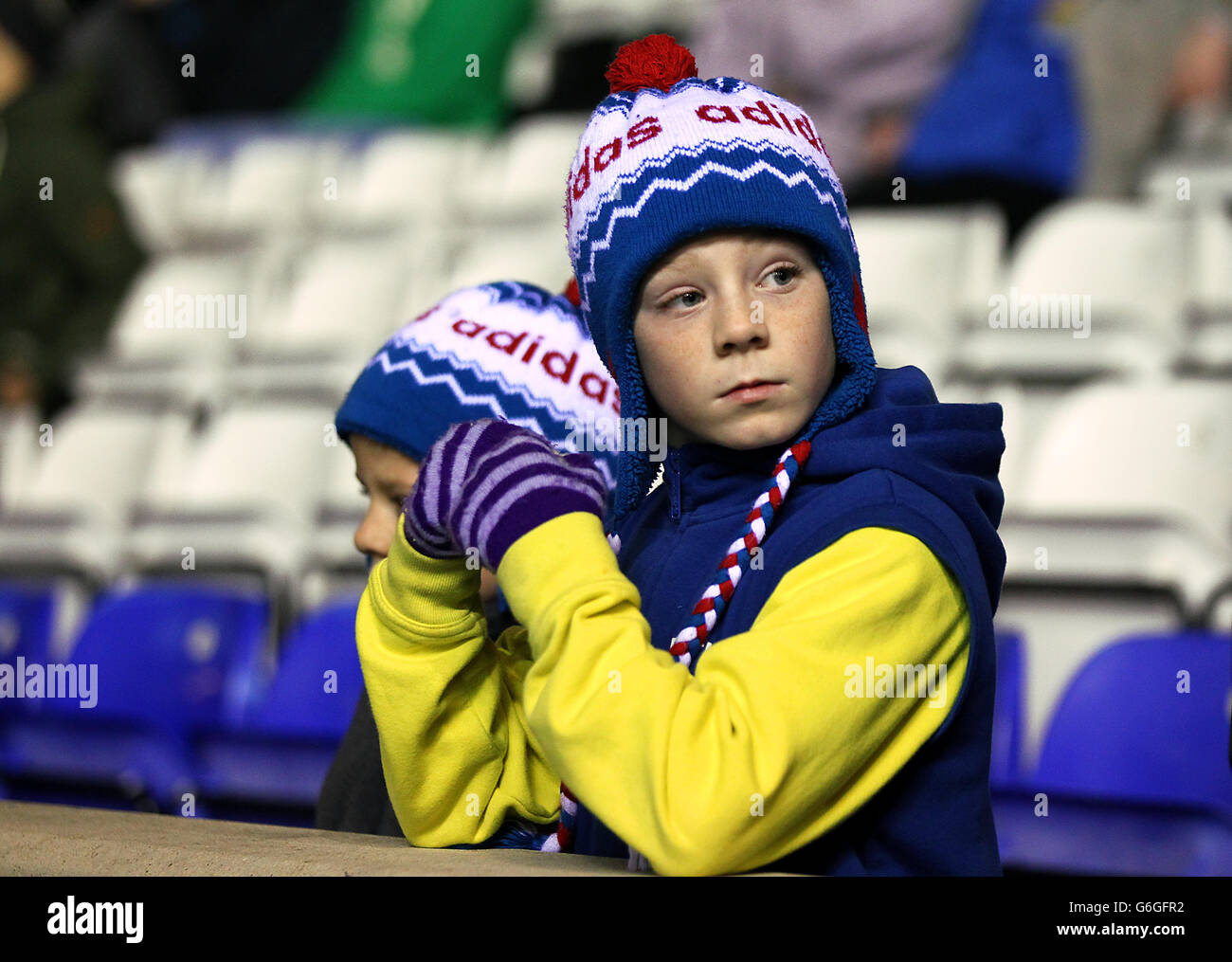 Football - Capital One Cup - quatrième tour - Birmingham City / Stoke City - St Andrews. Jeunes fans dans les stands. Banque D'Images