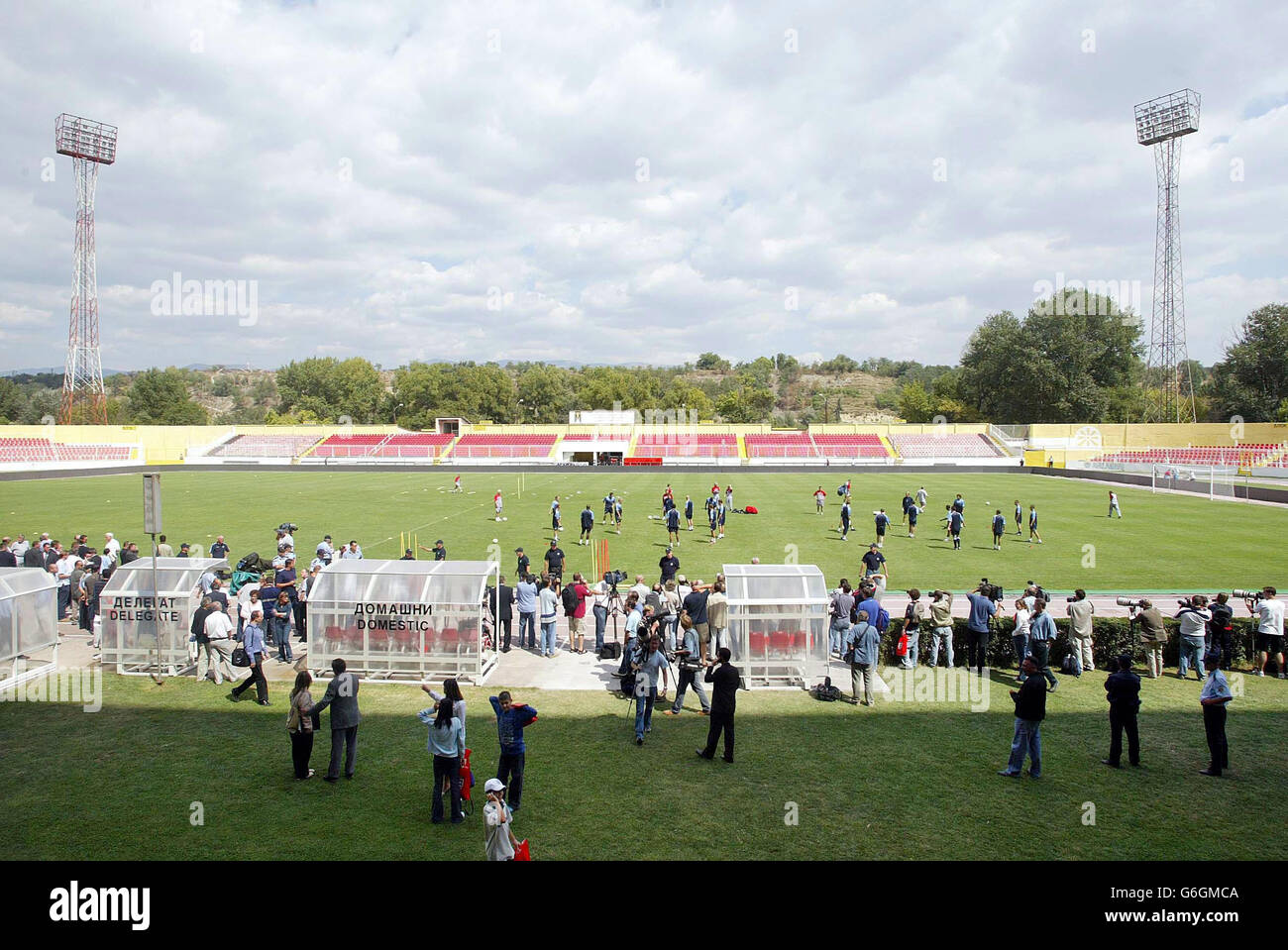 Football l'Angleterre contre la Macédoine Banque D'Images