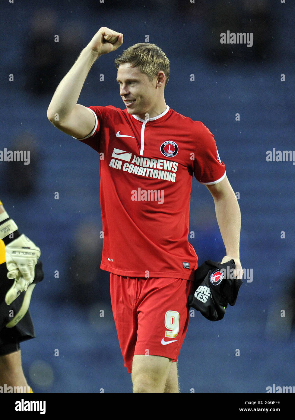 Football - Championnat Sky Bet - Blackburn Rovers / Charlton Athletic - Ewood Park.L'église Simon de Charlton Athletic célèbre après le coup de sifflet final lors du match du championnat Sky Bet à Ewood Park, Blackburn. Banque D'Images